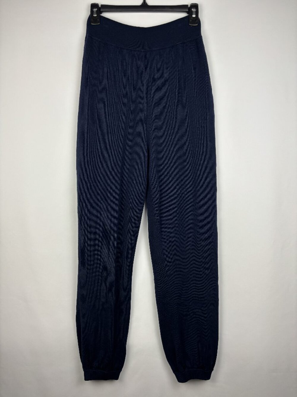 Medium St John Navy Blue Wool Silk Pants Stretch Soft High Rise Jogger Lounge